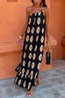 Moxidress Tie Knot One Shoulder Boho Printed Maxi Vacation Dress