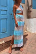 Moxidress One Shoulder Cut Out Waist Side Split Tie Dye Maxi Dress