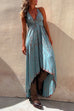 Moxidress V Neck High Low Hem Tie Dye Maxi Cami Dress