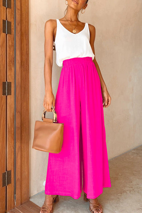 Moxidress Elastic Waist Wide Leg Palazzo Pants