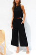 Moxidress Buttons Tank Top and Pockets Wide Leg Crop Pants Set