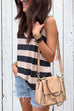 Moxidress V Neck Striped Tank Top