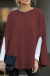 Moxidress Crewneck Batwing Sleeve Cloak Top