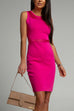 Moxidress Mesh Splice Waisted Sleeveless Pencil Dress