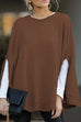 Moxidress Crewneck Batwing Sleeve Cloak Top