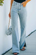 Moxidress Split Bottoms Distressed Wide Leg Jeans