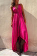 Moxidress V Neck High Low Hem Tie Dye Maxi Cami Dress