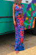 Moxidress Strappy Backless Tie Dye Maxi Dress