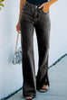 Moxidress Split Bottoms Distressed Wide Leg Jeans