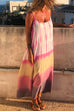 Moxidress Spaghetti Strap Sleeveless Tie Dye Maxi Dress