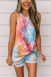 Moxidress Casual Tie Dye Twist Knot Tank Top