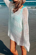 Moxidress Long Sleeves Hollow Out Crochet Beach Cover Up Dress