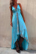 Moxidress V Neck High Low Hem Tie Dye Maxi Cami Dress