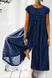 Moxidress Ruched Short Sleeve Wide Leg Baggy Jumpsuit