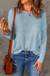 Moxidress Drop Shoulder Long Sleeves Solid Knitting Sweater