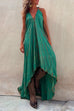 Moxidress V Neck High Low Hem Tie Dye Maxi Cami Dress