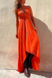 Moxidress V Neck High Low Hem Tie Dye Maxi Cami Dress