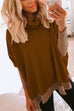 Moxidress Cowl Neck Long Sleeve Side Split Sweatshirt