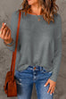 Moxidress Drop Shoulder Long Sleeves Solid Knitting Sweater