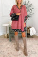 V Neck Loose Fit Solid Poncho Sweater