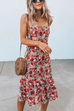 Moxidress Floral Sleeveless Midi Ruffle Dress