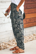 Moxidress High Waist Drawstring Camo Casual Pants